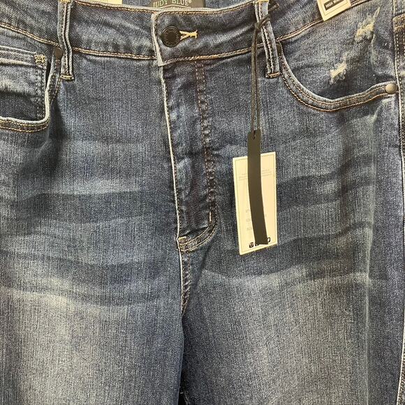 Judy Blue High Rise Control Top Distressed Flare Jeans JB88739 Womens 20W Denim - Picture 8 of 16